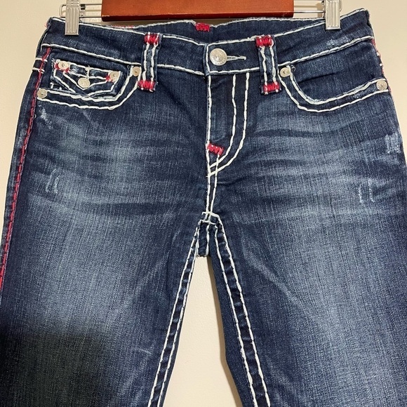 Sz. 28 sz. 6 True Religion Slim Straight Flap Super T Jeans - Picture 12 of 16